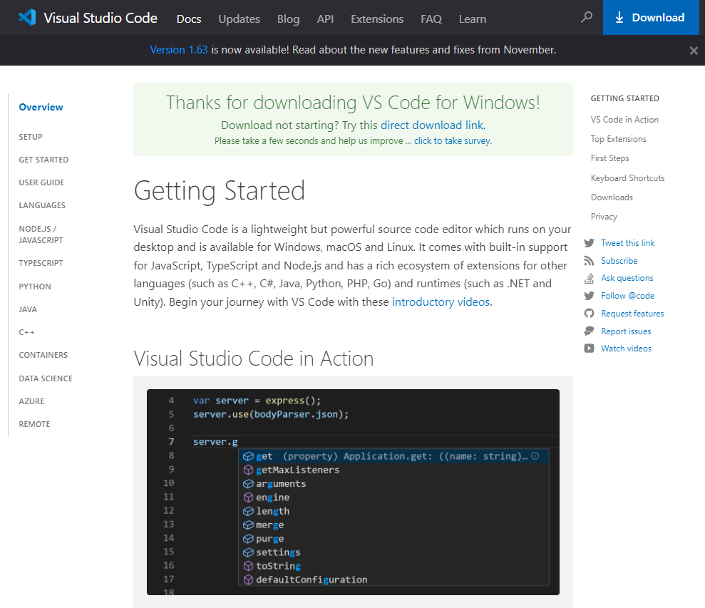 Visual Studio Codeのダウンロード２