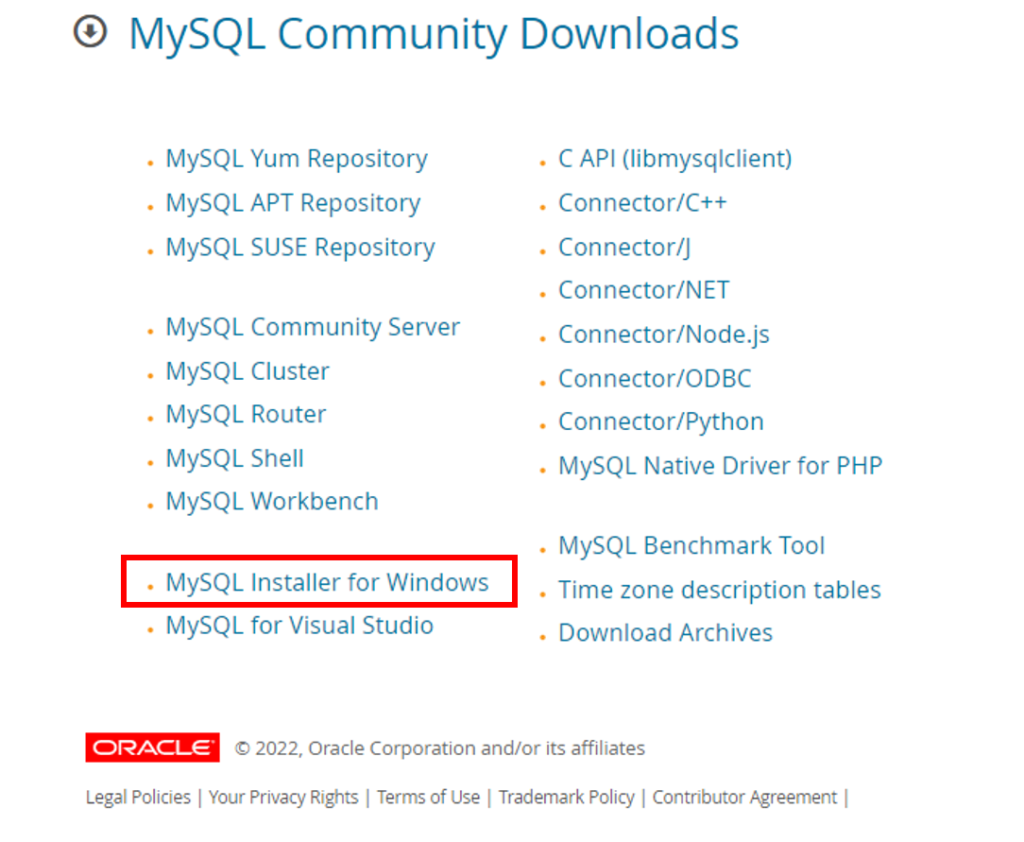 MySQLインストーラ