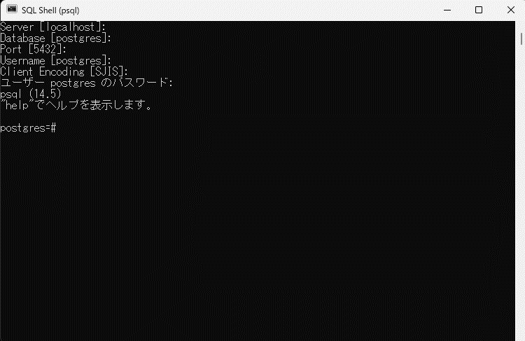 PostgreSQL動作確認